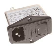 DELTA ELECTRONICS 03IB2D Filtered IEC Power Entry Module, IEC C14, 3 A, 250 VAC, 2-Pole Switch, Dual