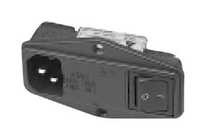 DELTA ELECTRONICS 10C2 Filtered IEC Power Entry Module, IEC C14, 10 A, 250 VAC, 2-Pole Switch, Dual