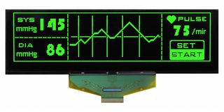 MIDAS DISPLAYS MCOT256064CY-GM Graphic OLED, 256 x 64 Pixels, Green on Black, 2.8V, Multi, 146mm x 45mm, -40 °C