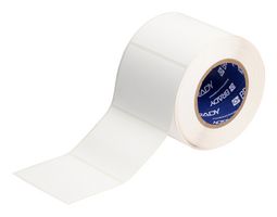 BRADY J40-76-2618 Label, Die Cut, 3" Width x 4" Length, White, Polyester, BradyJet J4000 Series Color Label Printers