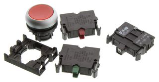 EATON MOELLER M22-DL-R/K11/R Botón Pulsador Industrial, RMQ-Titan M22 Series, 22.5 mm, SPST-NO, SPST-NC, Momentáneo