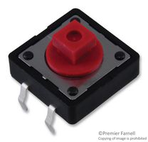 MULTICOMP PRO MCDTS2-4R Tactile Switch, MCDTS2 Series, Top Actuated, Through Hole, Round Button, 260 gf, 50mA at 12VDC