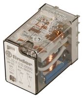 FINDER 55.32.9.012.0000 Relevador de Potencia, DPDT, 12 VDC, 10 A, Serie 55, Hembra, CD