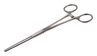 AVEN 12019 Hemostat, Straight Nose, Serrated Jaw, 8", Stainless Steel