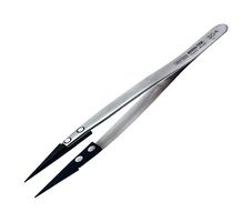AVEN 18704 Tweezers, Component Handling/ESD Safe, Straight/Pointed, Style 304, 5" Overall Length, Carbon Fiber