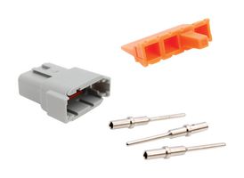 AMPHENOL SINE/TUCHEL ATM04-12PA-KT01 Automotive Connector, ATM Series, Straight Receptacle, 12 Contacts, Crimp Pin, Thermoplastic Body
