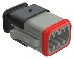 AMPHENOL SINE/TUCHEL AT06-08SA-SR2GY Automotive Connector Housing, Grey, AT Series, Plug, 8 Positions