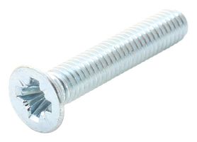 TR FASTENINGS M3.520KRSTMCZ100- Machine Screw, DIN 965, M3.5, 20 mm, Steel, Bright Zinc, Flat / Countersunk Head Pozidriv