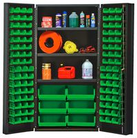 QUANTUM STORAGE QSC-36S-38GN Bin Cabinet, All-Welded, 38 Bins, 24" L x 36" W x 72" H, Green