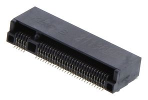 AMPHENOL COMMUNICATIONS SOLUTIONS 10128793-001RLF Card Edge Connector, PCIe M.2 Gen 3, Dual Side, 0.8 mm, 67 Contacts, Surface Mount, Right Angle