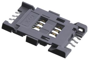 AMPHENOL COMMUNICATIONS SOLUTIONS 7112S0815X29LF Memory Card Connector, SIM, Hinged, 6 Contacts, Copper Alloy