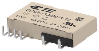 TE CONNECTIVITY SRS2-113-D011-13 Relevador de Seguridad, Monoestable CD, 11 VDC, SPST-NO, SPST-NC, SRS2 Series, Agujero Pasante, 6 A