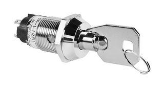 NKK SWITCHES CKL12BTW01 Keylock Switch, On-None-On, SPDT, CK Series, 2 Position, Solder, 3 A