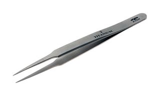 AVEN 18046TT Tweezers, Precision, Style 2, Straight/Pointed, 120mm Overall Length, Titanium