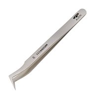 AVEN 18069TT Tweezers, Precision, Style 6, Angled, 110mm Overall Length, Titanium