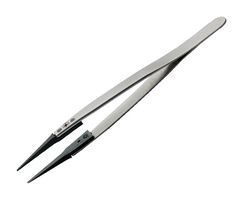 IDEAL-TEK 242CFR.SA Tweezer, Replaceable Tips, ESD, 130 mm, Stainless Steel Body, Carbon Fibre Tip