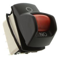APEM KL36HAKTH226N0138 Rocker Switch, On-On, SPDT, Illuminated, Panel Mount, Black, Red, KL Series