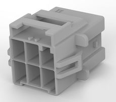 TE CONNECTIVITY 5-1971775-3 Connector Housing, Power Triple Lock Series, Receptacle, 6 Positions, 6 mm