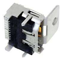 TE CONNECTIVITY 2-1747981-3. HDMI Connector, 19 Contacts, Jack, PCB Mount, Gold Plated Contacts, Metal Body