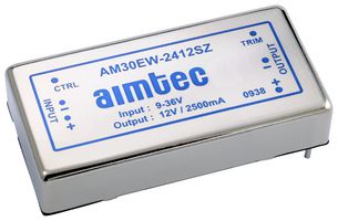 AIMTEC AM30EW-2412SZ Isolated Through Hole DC/DC Converter, DIP, 4:1, 30 W, 1 Output, 12 V