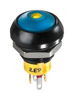 APEM IPR3SAD1 Industrial Pushbutton Switch, IP Series, 13.6 mm, SPST-NO, Momentary, Round, Blue
