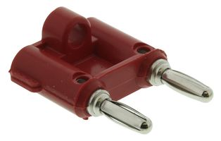 ABBATRON HH SMITH 1675-102 Banana Test Connector, Plug, Cable Mount, 15 A, 5 kV, Nickel Plated Contacts, Red