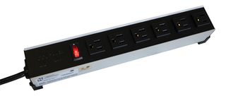 HAMMOND 1584H6B1RA Power Distribution, 6 Outlets, 125 V, 15 A, 419 mm, 54 mm, 4.57 m