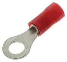 AMP - TE CONNECTIVITY 34141. Ring Tongue Terminal, M2.5, #4, 16 AWG, 1.42 mm², PLASTI-GRIP Series, Red