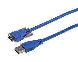 L-COM CAVISU3AMICB-03M Cable USB, Tipo A Macho a Micro Tipo B Macho, 300 mm, 11.8 ", USB 3.0, Azul