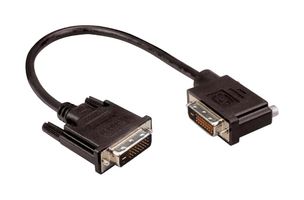 L-COM DVIDD-RA4Z-1 Cable de Audio / Video, Plug DVI-D de doble enlace de 90°, DVI-D Doble Enlace Macho, 1 ft