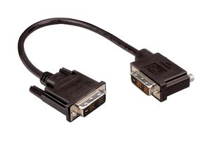 L-COM DVIDS-RA4Z-1 Cable de Audio / Video, Plug de enlace único DVI-D de 90°, DVI-D Un Enlace Macho, 1 ft, 304.8 mm