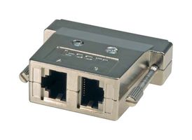 L-COM RA2588FS In-Line Adapter, D Sub, RJ45 x2, Adapter, RA Series, Receptacle, 25 Positions