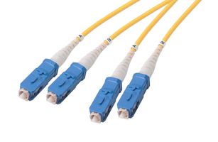 L-COM SFODSC-10 Fiber Optic Cable, Singlemode, 2 Fibers, 9µm / 125µm, 32.8 ft