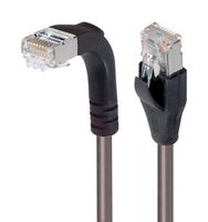 L-COM TRD695SZRA1GRY-25 Ethernet Cable, Cat6, 90° RJ45 Plug to RJ45 Plug, FTP (Foiled Twisted Pair), Gray, 7.6 m, 25 ft