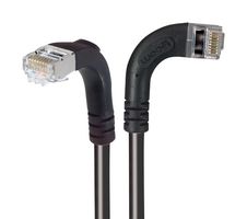 L-COM TRD695SZRA10BLK-2 Ethernet Cable, Cat6, 90° RJ45 Plug to 90° RJ45 Plug, FTP (Foiled Twisted Pair), Black, 609.6 mm