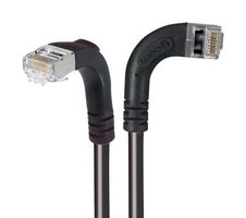 L-COM TRD695SZRA10BLK-3 Ethernet Cable, Cat6, 90° RJ45 Plug to 90° RJ45 Plug, FTP (Foiled Twisted Pair), Black, 914.4 mm