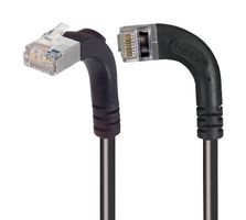 L-COM TRD695SZRA13BLK-3 Ethernet Cable, Cat6, 90° RJ45 Plug to 90° RJ45 Plug, FTP (Foiled Twisted Pair), Black, 914.4 mm