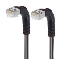 L-COM TRD695SZRA3BLK-5 Ethernet Cable, Cat6, 90° RJ45 Plug to 90° RJ45 Plug, FTP (Foiled Twisted Pair), Black, 1.5 m