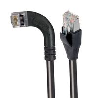 L-COM TRD695SZRA6BLK-15 Ethernet Cable, Cat6, 90° RJ45 Plug to RJ45 Plug, FTP (Foiled Twisted Pair), Black, 4.6 m, 15 ft