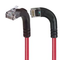 L-COM TRD695ZRA13RD-3 Ethernet Cable, Cat6, 90° RJ45 Plug to 90° RJ45 Plug, UTP (Unshielded Twisted Pair), Red