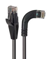 L-COM TRD695ZRA7BLK-7 Ethernet Cable, Cat6, 90° RJ45 Plug to RJ45 Plug, UTP (Unshielded Twisted Pair), Black, 2.1 m