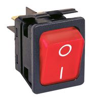 ARCOLECTRIC / BULGIN LIMITED C6053ALBR31197W Rocker Switch, On-Off, DPST, Illuminated, Panel Mount, Red, 6050 Series