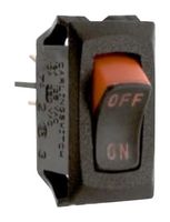 CARLING TECHNOLOGIES RSCA201-VB-B-1-V Rocker Switch, Off-None-On, SPST, Non Illuminated, Panel Mount, Black, Curvette RSC Series