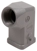 HARTING 19200031640 Heavy Duty Connector, M20 Angled Entry, 2 Pegs, Hood, Side Entry, Zinc Body, 1 Lever, 3A
