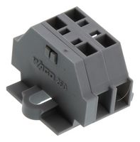WAGO 260-102 DIN Rail Mount Terminal Block, 4 Positions, 28 AWG, 16 AWG, 1.5 mm², Clamp, 18 A