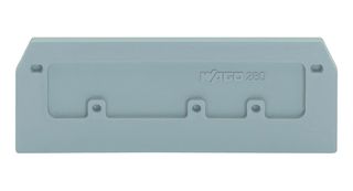 WAGO 280-374 Accessory, Grey, Wago 280 Series Rail Mount Terminal Blocks, End & Intermediate Plate, 280 Series
