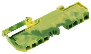 WAGO 281-657 DIN Rail Mount Terminal Block, 4 Positions, 28 AWG, 12 AWG, 4 mm², Clamp, 26 A