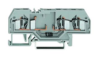 WAGO 281-673/281-410 DIN Rail Mount Terminal Block, 3 Positions, 28 AWG, 12 AWG, 4 mm², Push In, 500 mA