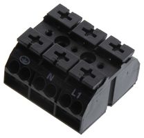 WAGO 862-1503 Panel Mount Barrier Terminal Block, 2 Row, 3 Positions, 20 AWG, 12 AWG, 32 A