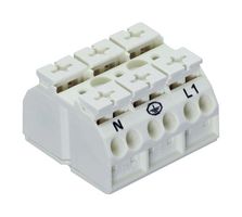 WAGO 862-2693 Panel Mount Barrier Terminal Block, 1 Row, 3 Positions, 20 AWG, 12 AWG, 12 mm, 32 A